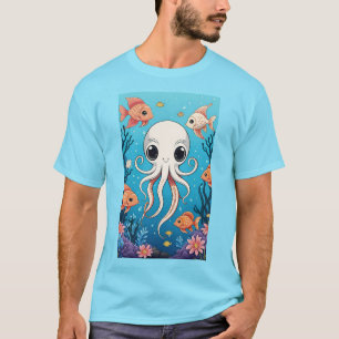 Cute Octopus and Fishes T-Shirt