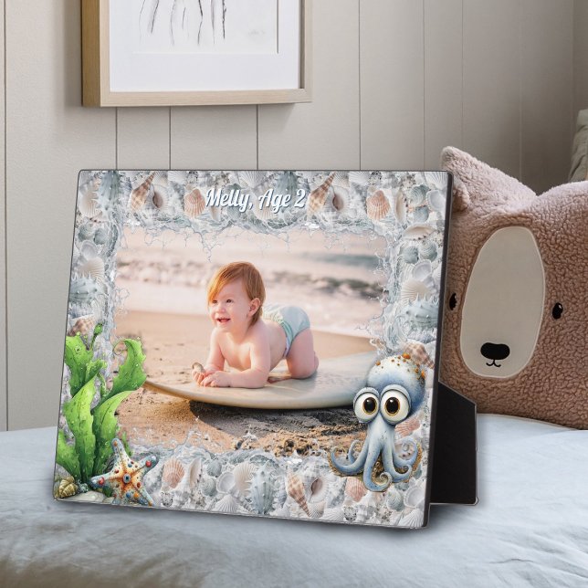 Cute Octopus and Seashells Child's Photo Frame (Creator Uploaded)