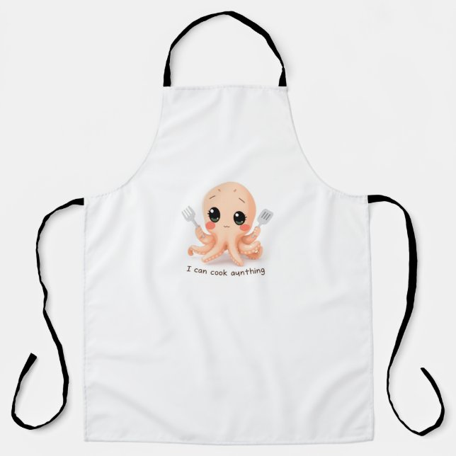 Cute Octopus Apron - I can cook anything (Front)