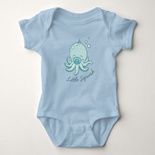 Cute Octopus Baby Shower Kawaii Blue Boy Baby Bodysuit