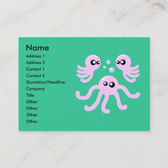 Cute Octopus Business Cards (Front)