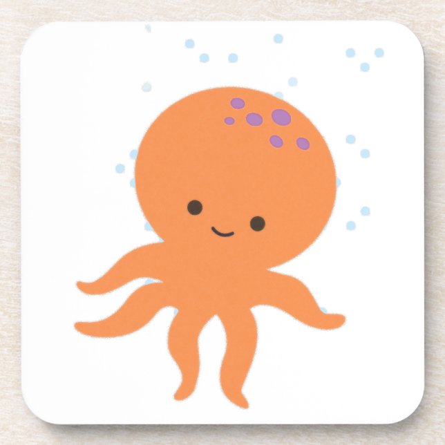 Cute Octopus Cartoon Coaster (Front)