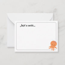 Cute Octopus Cartoon Custom Just a Note