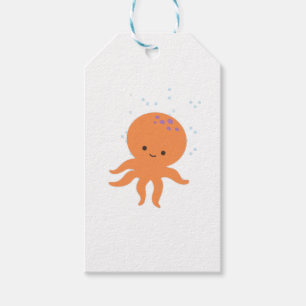 Cute Octopus Cartoon Gift Tags