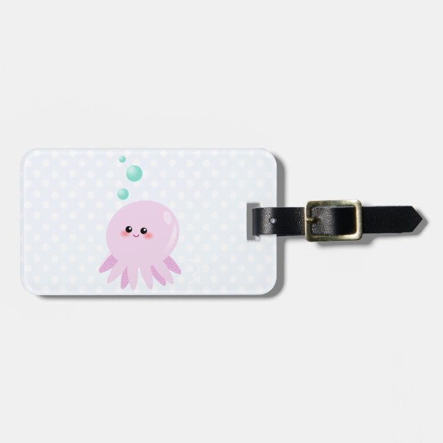 Cute octopus cartoon luggage tag (Front Horizontal)