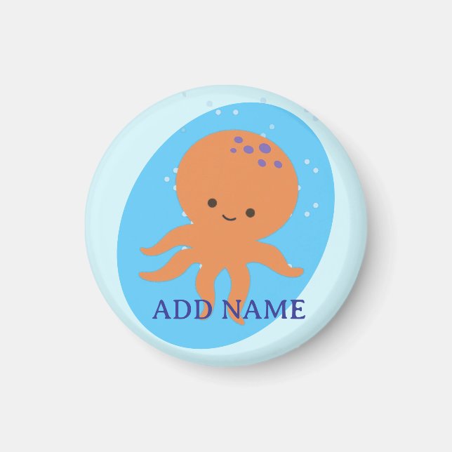 Cute Octopus Cartoon Magnet (Front)