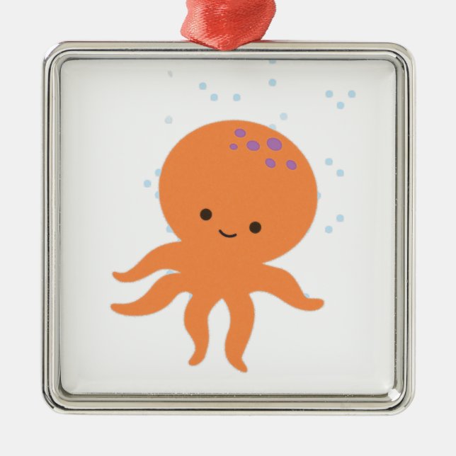Cute Octopus Cartoon Metal Tree Decoration (Front)