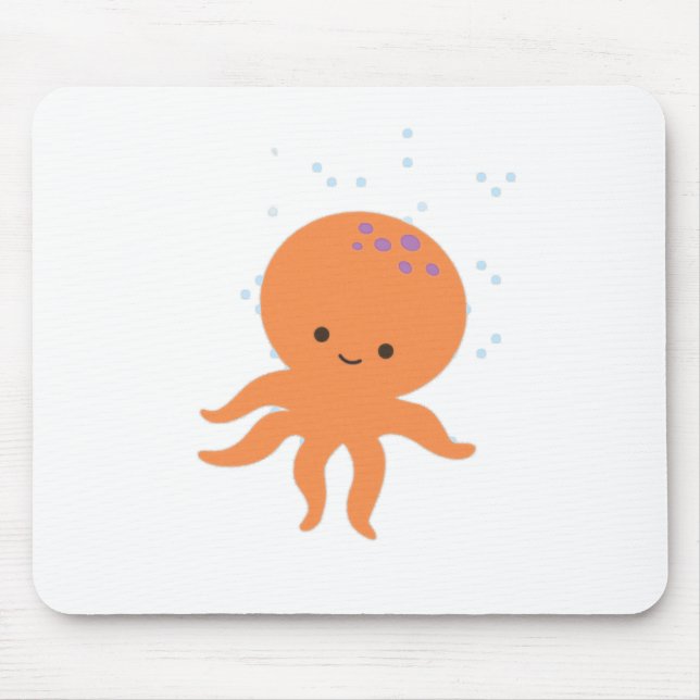 Cute Octopus Cartoon Mouse Pad (Front)
