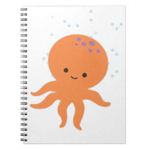 Cute Octopus Cartoon Spiral Notebook