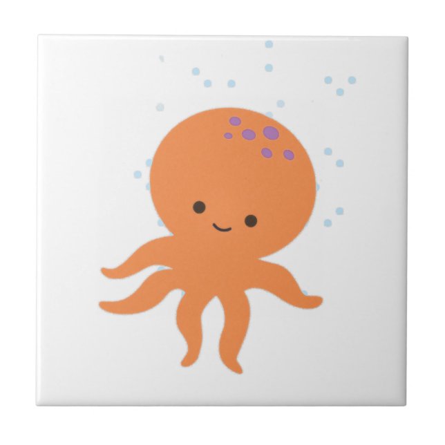 Cute Octopus Cartoon Tile (Front)