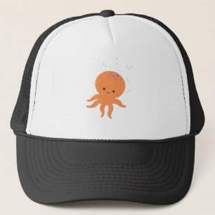 Cute Octopus Cartoon Trucker Hat