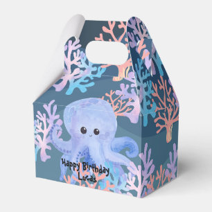 Cute octopus colourful coral fish sea Birthday kid Favour Box