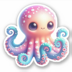 Cute Octopus Custom-Cut Vinyl Stickers