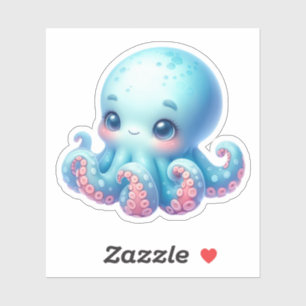 Cute Octopus Custom-Cut Vinyl Stickers