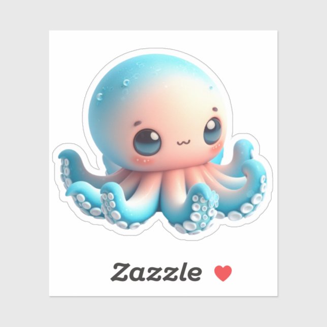 Cute Octopus Custom-Cut Vinyl Stickers (Sheet)