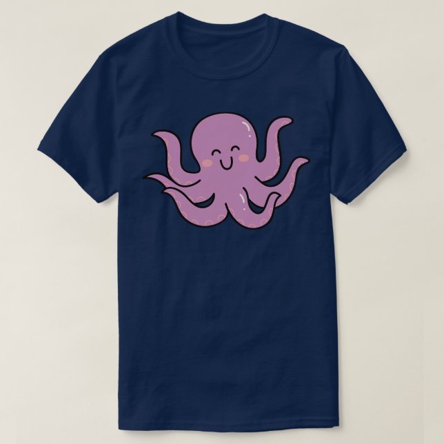 Cute Octopus Doodle T-Shirt (Design Front)