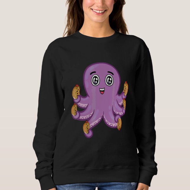 Cute Octopus Hot Dog Sweatshirt (Front)
