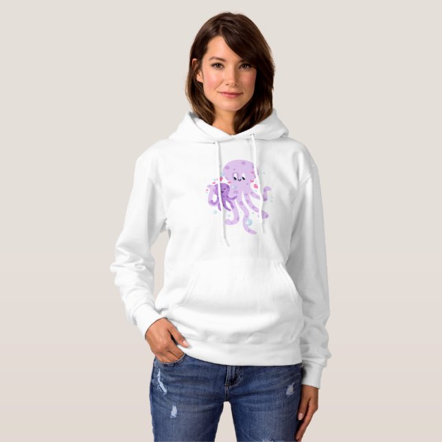 Cute Octopus Mum Drawing Art Hoodie (Front Full)
