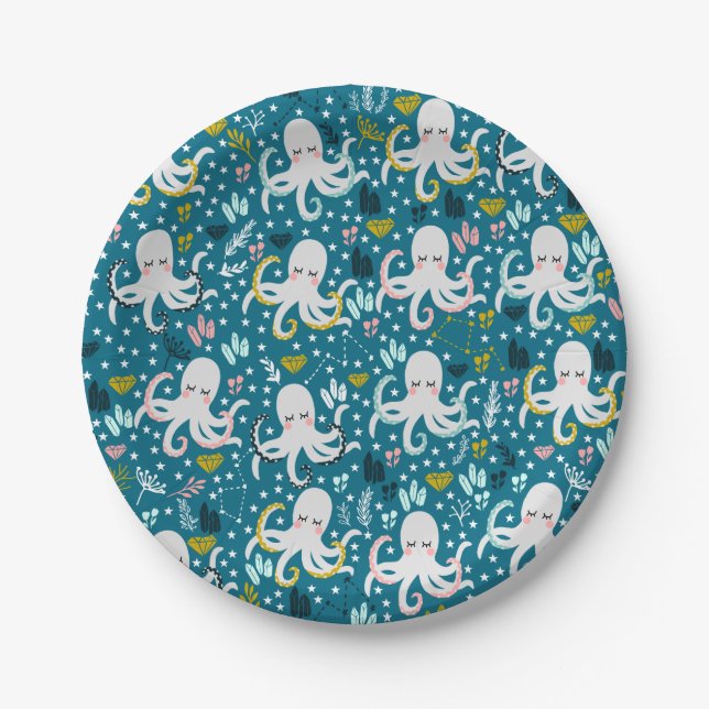 Cute Octopus Paper Plates (Front)