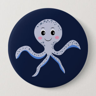 Cute Octopus Pattern 10 Cm Round Badge