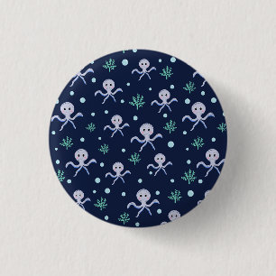 Cute Octopus Pattern 3 Cm Round Badge