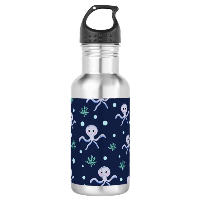 Cute Octopus Pattern 532 Ml Water Bottle (Front)
