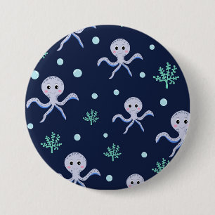 Cute Octopus Pattern 7.5 Cm Round Badge
