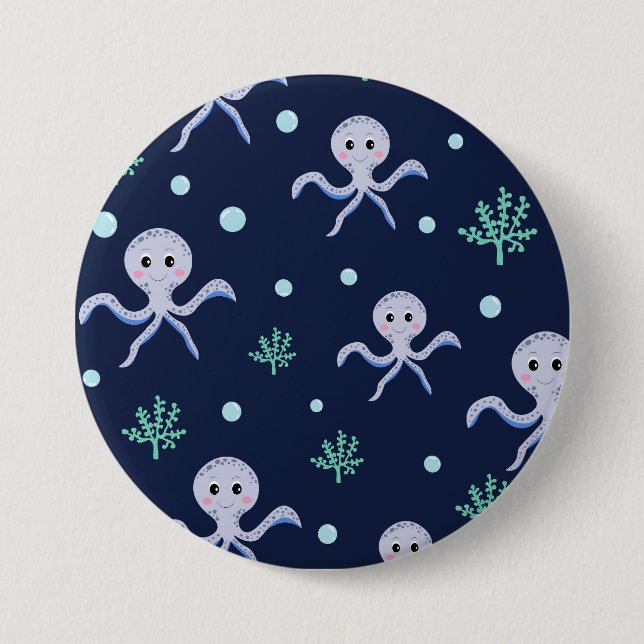 Cute Octopus Pattern 7.5 Cm Round Badge (Front)