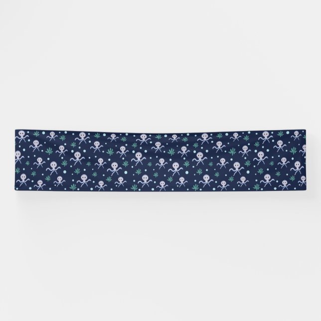 Cute Octopus Pattern Banner (Horizontal)