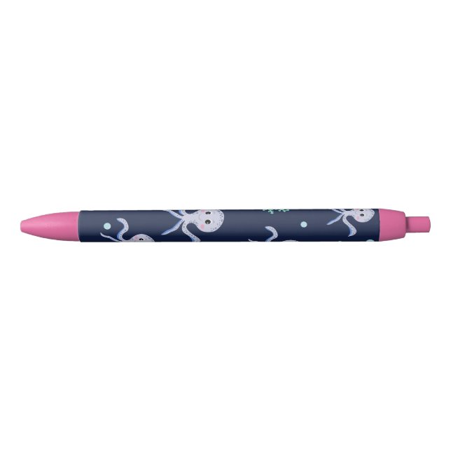Cute Octopus Pattern Black Ink Pen (Front)