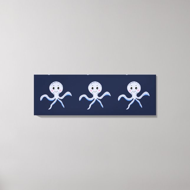 Cute Octopus Pattern Canvas Print (Front)