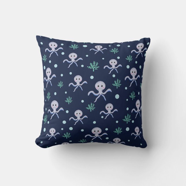 Cute Octopus Pattern Cushion (Front)