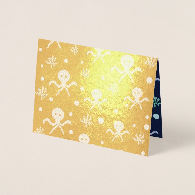 Cute Octopus Pattern Foil Card (Front)