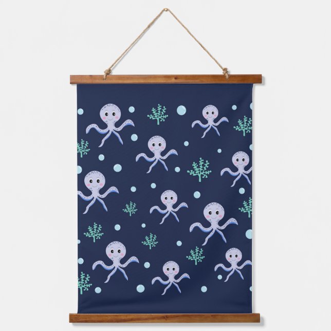 Cute Octopus Pattern Hanging Tapestry (Front)