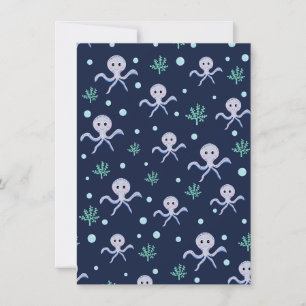 Cute Octopus Pattern Holiday Card