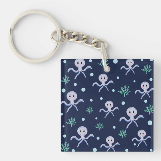 Cute Octopus Pattern Key Ring (Front)