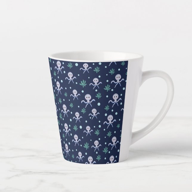 Cute Octopus Pattern Latte Mug (Right)