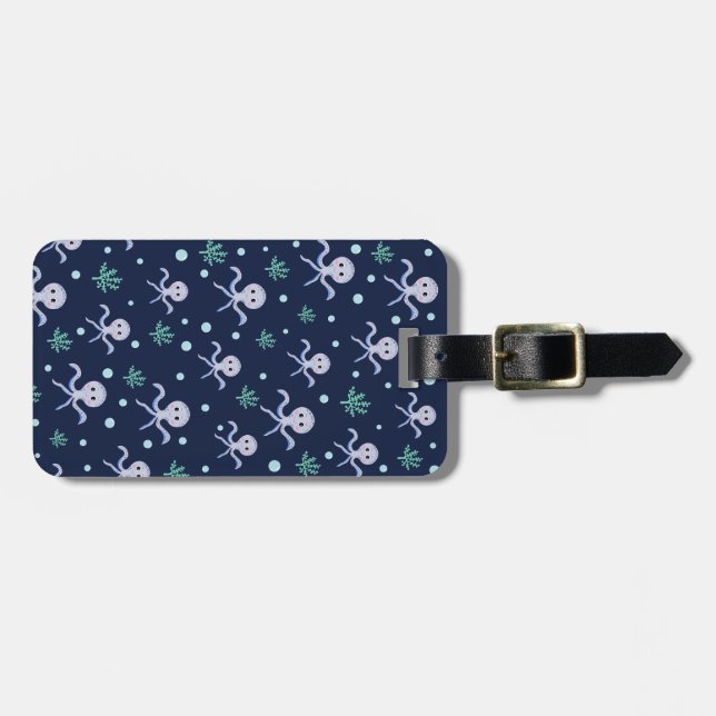 Cute Octopus Pattern Luggage Tag (Front Horizontal)