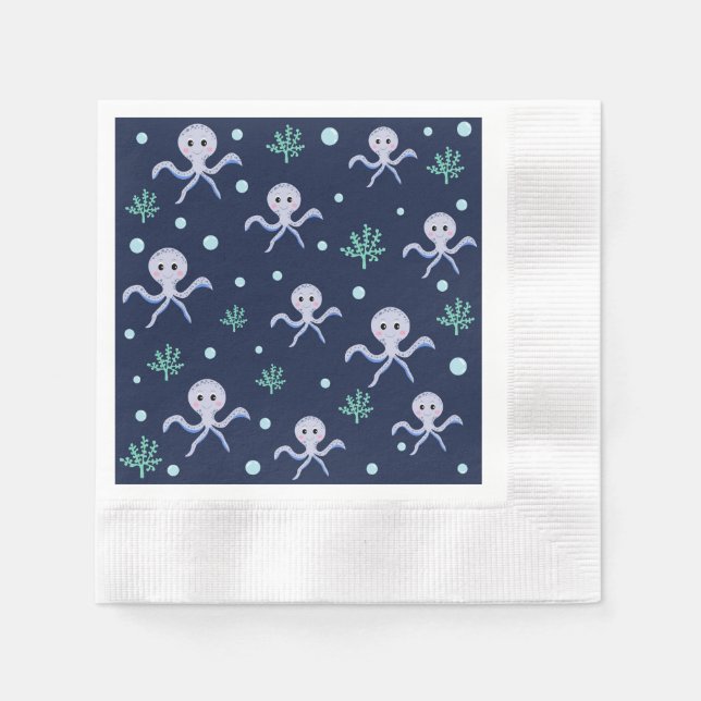 Cute Octopus Pattern Napkin (Front)