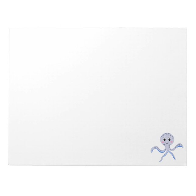 Cute Octopus Pattern Notepad (Front)