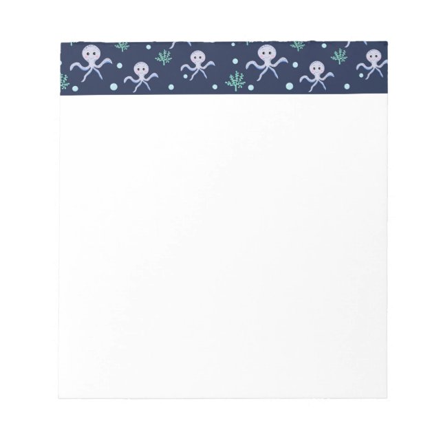 Cute Octopus Pattern Notepad (Front)