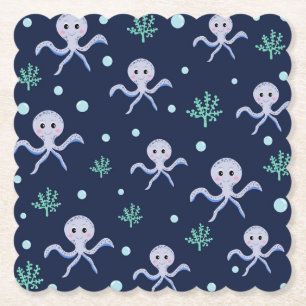 Cute Octopus Pattern Paper Coaster