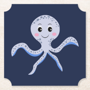 Cute Octopus Pattern Paper Coaster