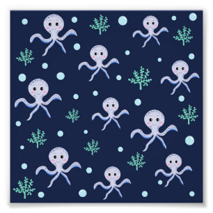 Cute Octopus Pattern Photo Print