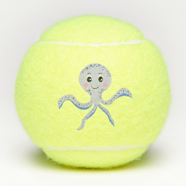 Cute Octopus Pattern Tennis Balls (Front)