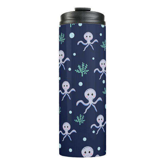 Cute Octopus Pattern Thermal Tumbler (Front)
