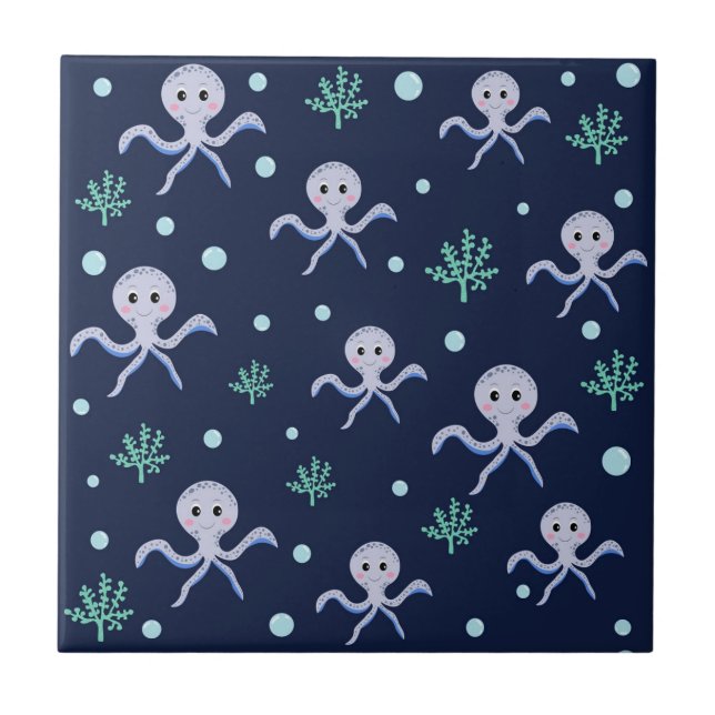 Cute Octopus Pattern Tile (Front)