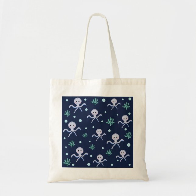 Cute Octopus Pattern Tote Bag (Front)