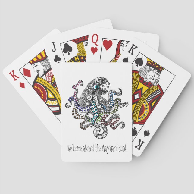 Cute octopus playing cards for your boat (Back)