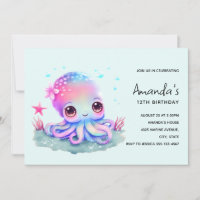 Cute Octopus Sea Creature Birthday